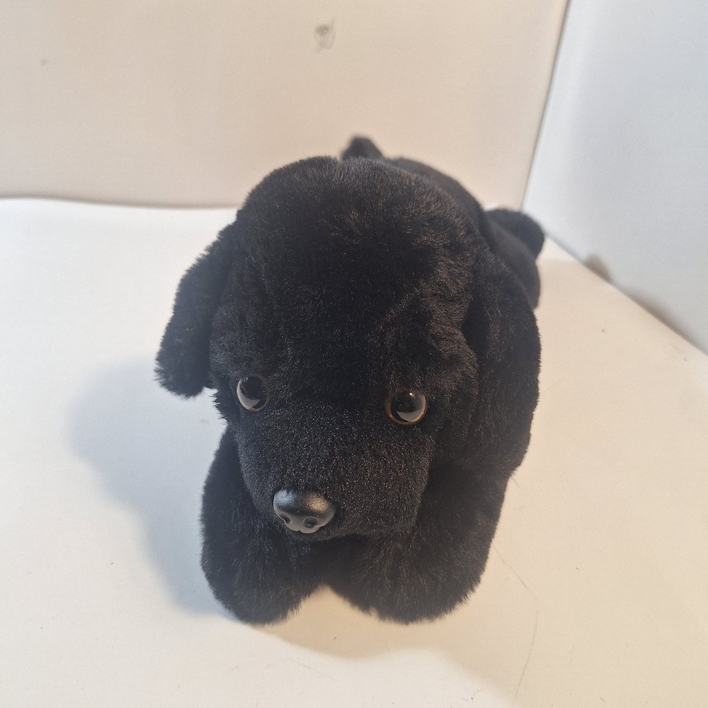 FAO Schwarz Dog Black Lab Retriever 10" Soft Cuddly Toy Stuffed Animal